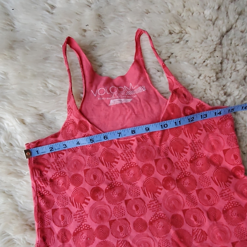 Volcom Raw Edge Graphic Print Racer Back Tank - Picture 4 of 7